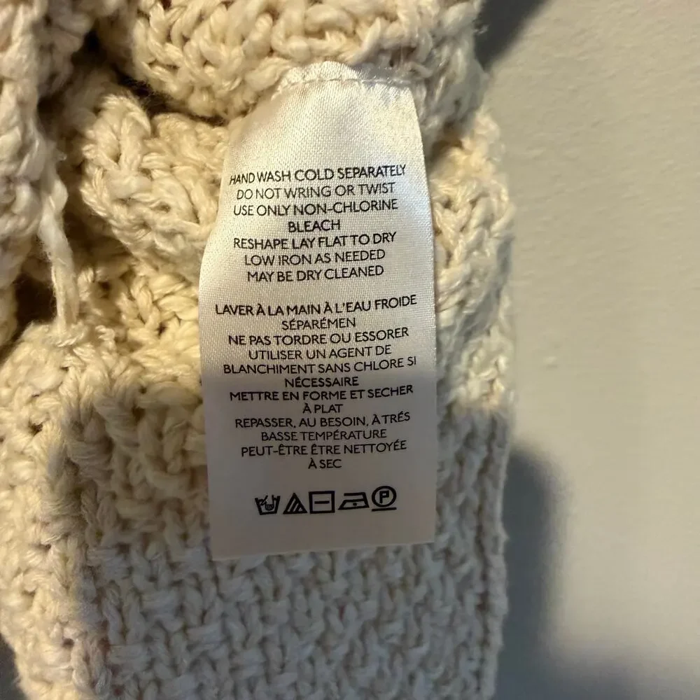 Free People XL Cable Knit Crew Sweater